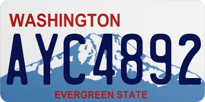 WA license plate AYC4892