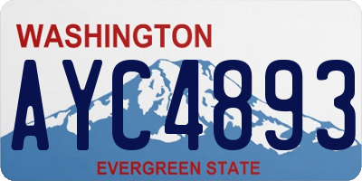 WA license plate AYC4893