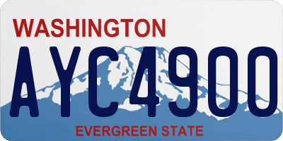 WA license plate AYC4900