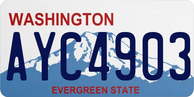 WA license plate AYC4903