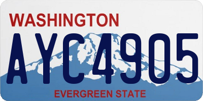 WA license plate AYC4905