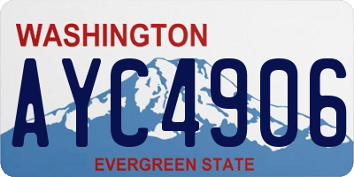 WA license plate AYC4906