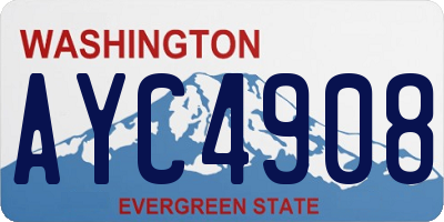 WA license plate AYC4908
