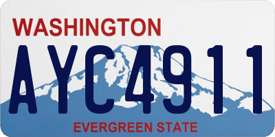 WA license plate AYC4911