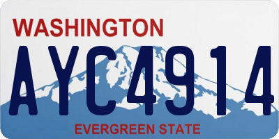 WA license plate AYC4914