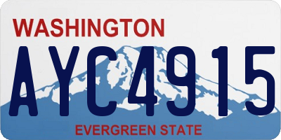 WA license plate AYC4915