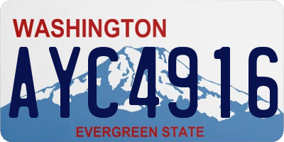 WA license plate AYC4916