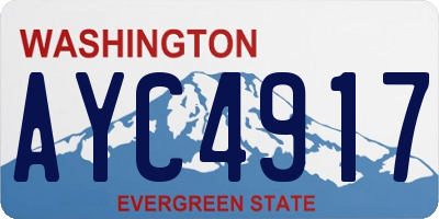 WA license plate AYC4917