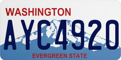 WA license plate AYC4920