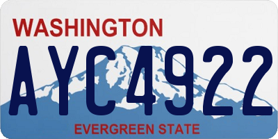 WA license plate AYC4922