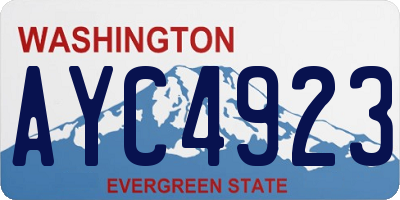 WA license plate AYC4923