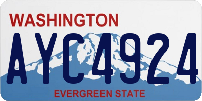 WA license plate AYC4924