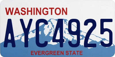 WA license plate AYC4925