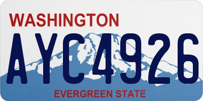 WA license plate AYC4926