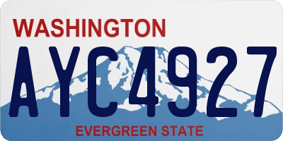 WA license plate AYC4927