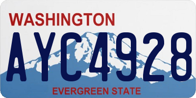 WA license plate AYC4928