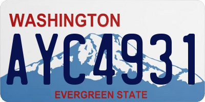 WA license plate AYC4931