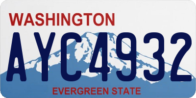 WA license plate AYC4932