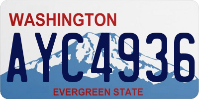 WA license plate AYC4936
