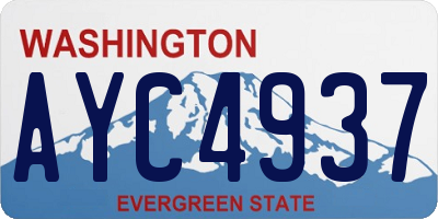 WA license plate AYC4937