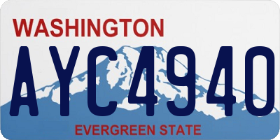 WA license plate AYC4940