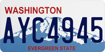 WA license plate AYC4945