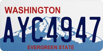 WA license plate AYC4947