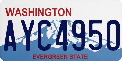 WA license plate AYC4950