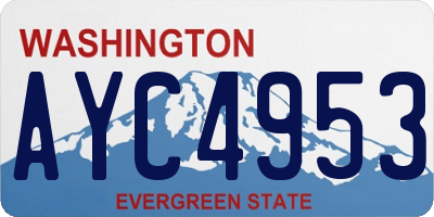 WA license plate AYC4953