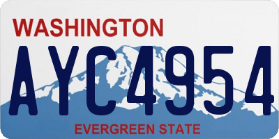 WA license plate AYC4954