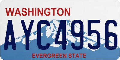 WA license plate AYC4956