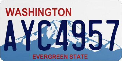 WA license plate AYC4957