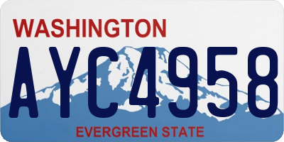 WA license plate AYC4958