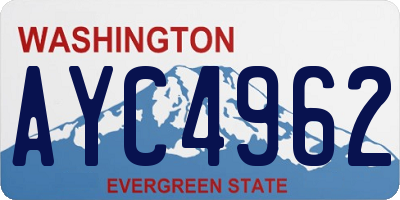 WA license plate AYC4962