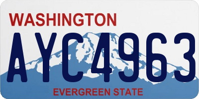 WA license plate AYC4963