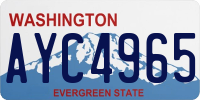 WA license plate AYC4965