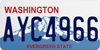 WA license plate AYC4966
