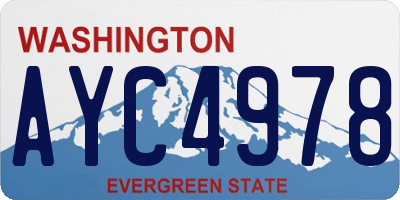 WA license plate AYC4978