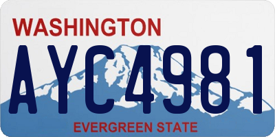 WA license plate AYC4981
