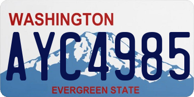 WA license plate AYC4985