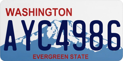 WA license plate AYC4986