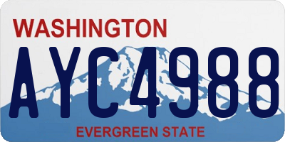 WA license plate AYC4988
