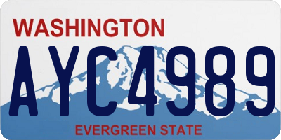 WA license plate AYC4989