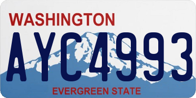WA license plate AYC4993