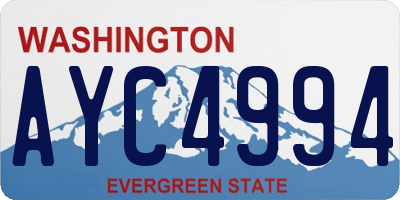 WA license plate AYC4994