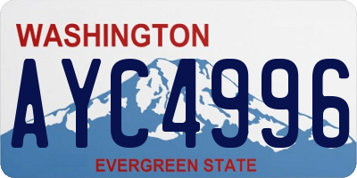 WA license plate AYC4996