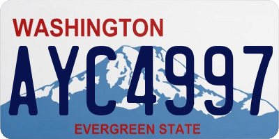 WA license plate AYC4997