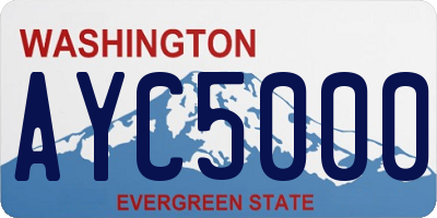 WA license plate AYC5000