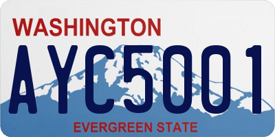 WA license plate AYC5001