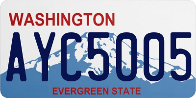 WA license plate AYC5005